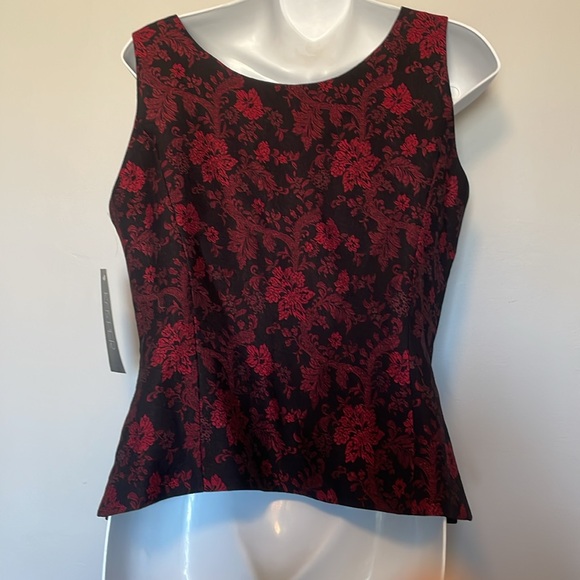 NWT Kasper sz 8 red and black top - Picture 2 of 6